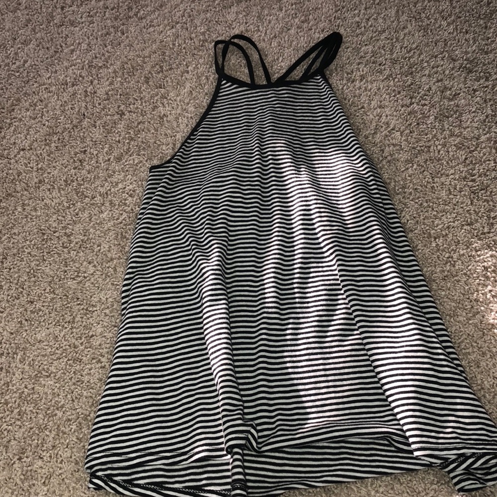 Black and white striped tank top